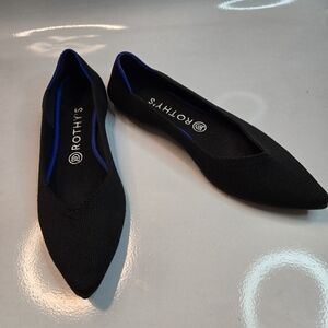 Rothy's Black The Point Pointed Toe Knit Business Formal Ballet Flats 9.5